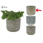 MACETA MARRON LETRAS 14,7X16,5