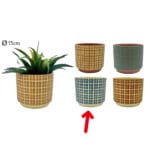 MACETA AZUL CUADRADOS 14X16