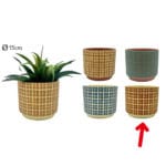 MACETA MARRON CUADRADOS 14X16