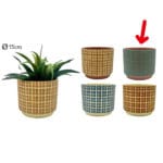 MACETA VERDE CUADRADOS 14X16