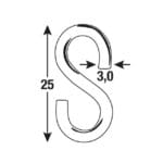 GANCHO EN S CINCADO 3,0X25 MM - Imagen 2