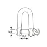 GRILLETE 5/16 16 MM GALVANIZADO - Imagen 3