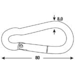 MOSQUETON DE BOMBEROS 80X8 MM - Imagen 3