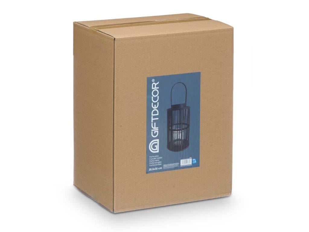 Farol bambu negro vela grd3