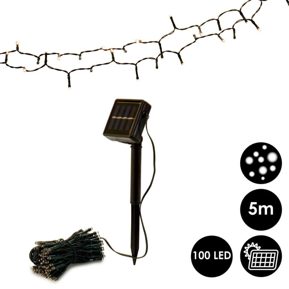 GUIRNALDA SOLAR 100 LEDS BLANCAS - Imagen 2
