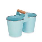 MACETERO DOBLE AZUL 11X22X15