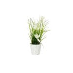 MACETA ENVEJECIDA FLOR BLANCA