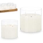 VELA LED 3 LUCES VASO CRISTAL