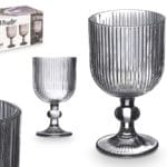 COPA VINO GRIS RAYAS 260 ML.