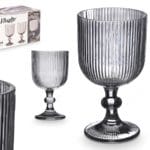 COPA AGUA GRIS RAYAS 370 ML.