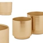 MACETA DORADA METAL 18X18X16,5