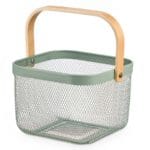 CESTA CUADRADA ASA VERDE 31 CM