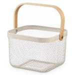 CESTA CUADRADA ASA CREMA 31 CM