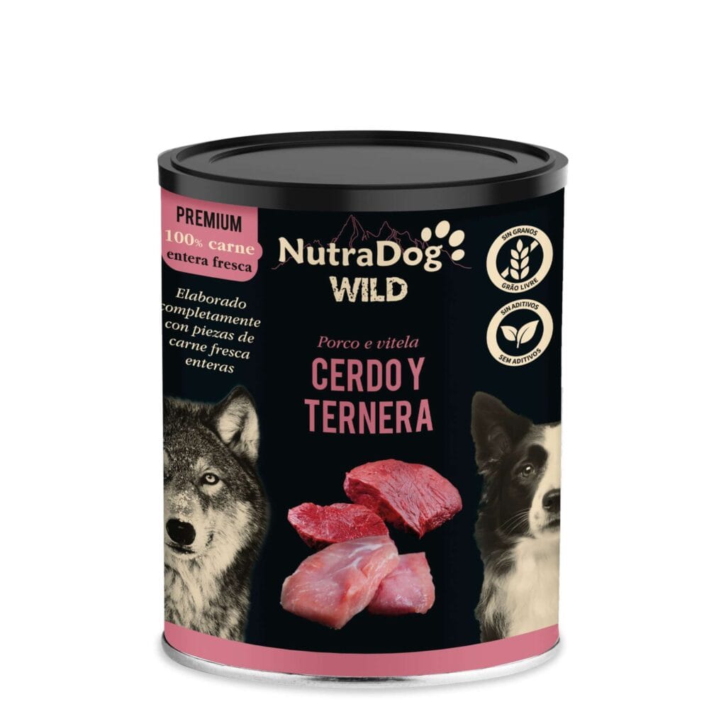 NTDH13 lata de cerdo y ternera para perros nutradog wild premium general 15319