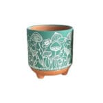 MACETA PIES AZUL TURQUESA 17X17