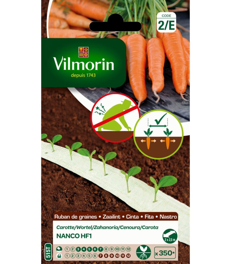 vilmorin 2 cintas semillas zanahoria nanco 2x25m