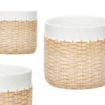 MACETA CEMENTO BLANCO RATAN 16 C