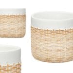 MACETA CEMENTO BLANCO RATAN 14 C