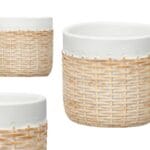 MACETA CEMENTO BLANCO RATAN 10 C