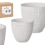 MACETA CUADROS BLANCA 25X25