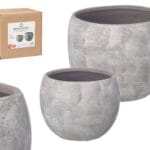 MACETA RUGOSA GRIS 25X25