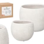 MACETA RUGOSA BLANCA 25X25