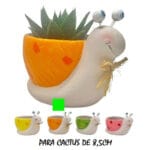 MACETA CARACOL NARANJA 17X10 CM