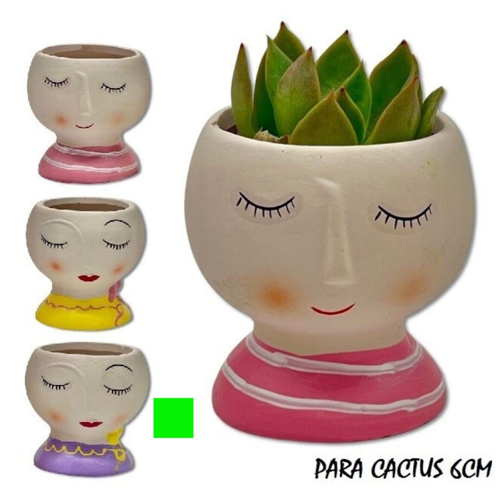 MACETAS DE CARAS morada