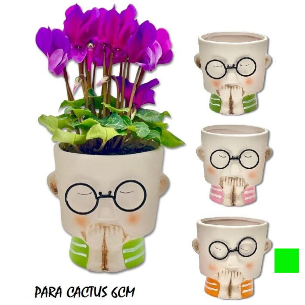 MACETAS DE CARAS naranja