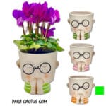 MACETA CARA NARANJA CACTUS 6 CM