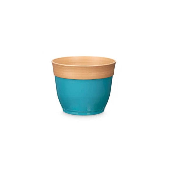 MACETA ABOMBADA AZUL MARRON 21 C