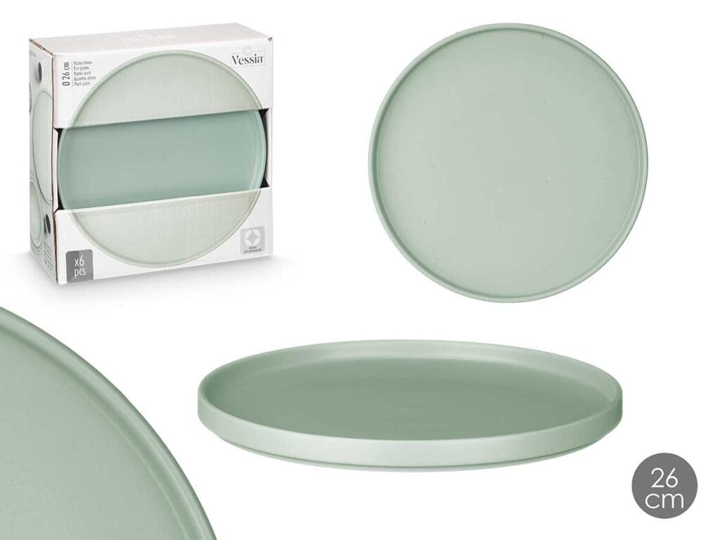 Plato llano 26 cm liso verde