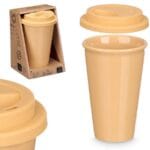 VASO TAPA SILICONA BEIGE 360 ML.
