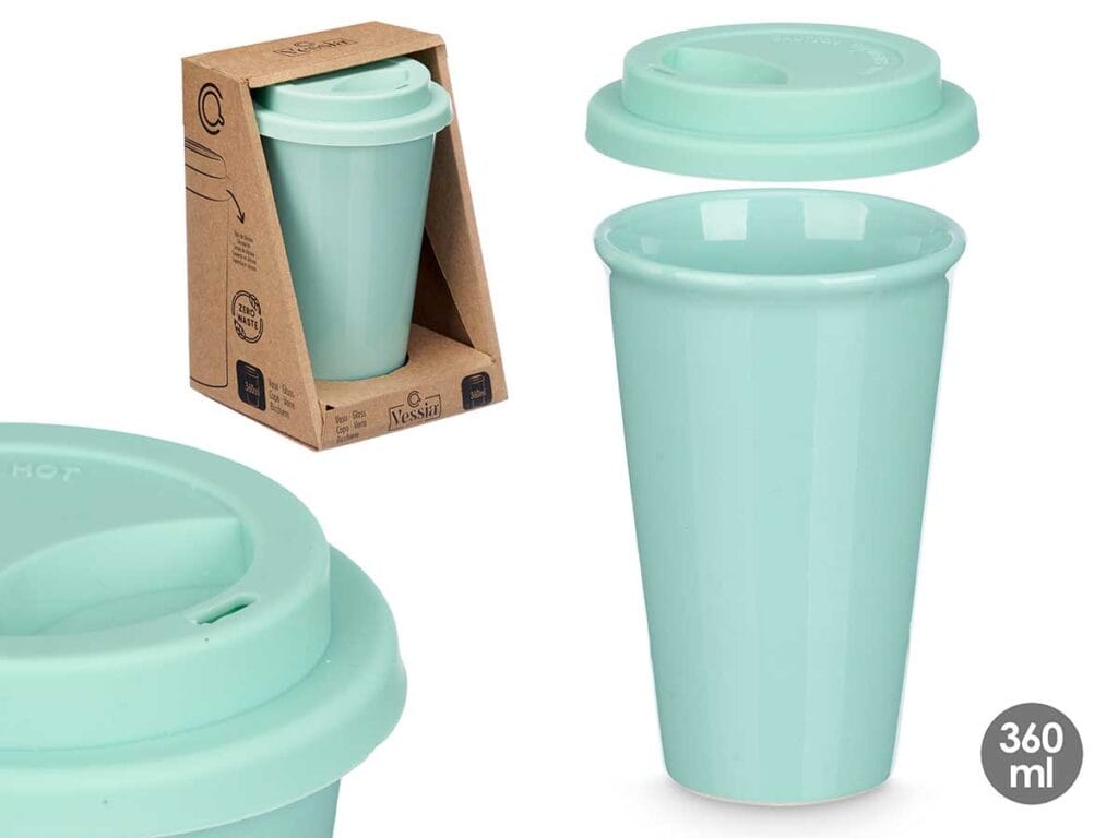 Vaso tapa silicona menta 360ml