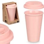 VASO TAPA SILICONA ROSA 360 ML.