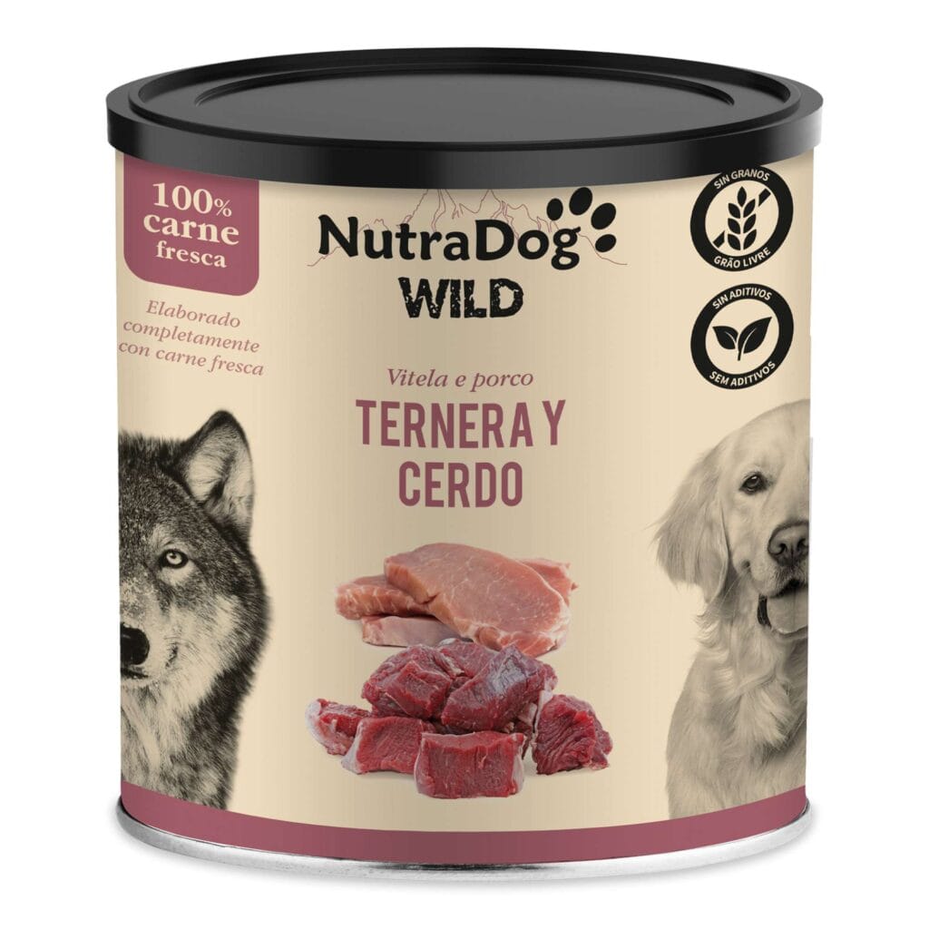lata de ternera y cerdo para perros nutradog wild general 800