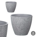 MACETA CONICA GRIS 33X29 CM