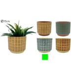 MACETA CEMENTO AZUL 16X14