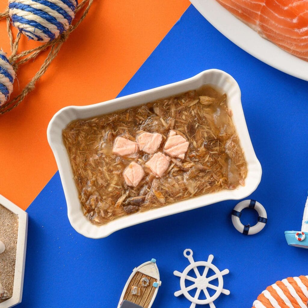 mooc101 pouch de atun y salmon para gatos moochie delicias carnosas 70 g detalle 15229
