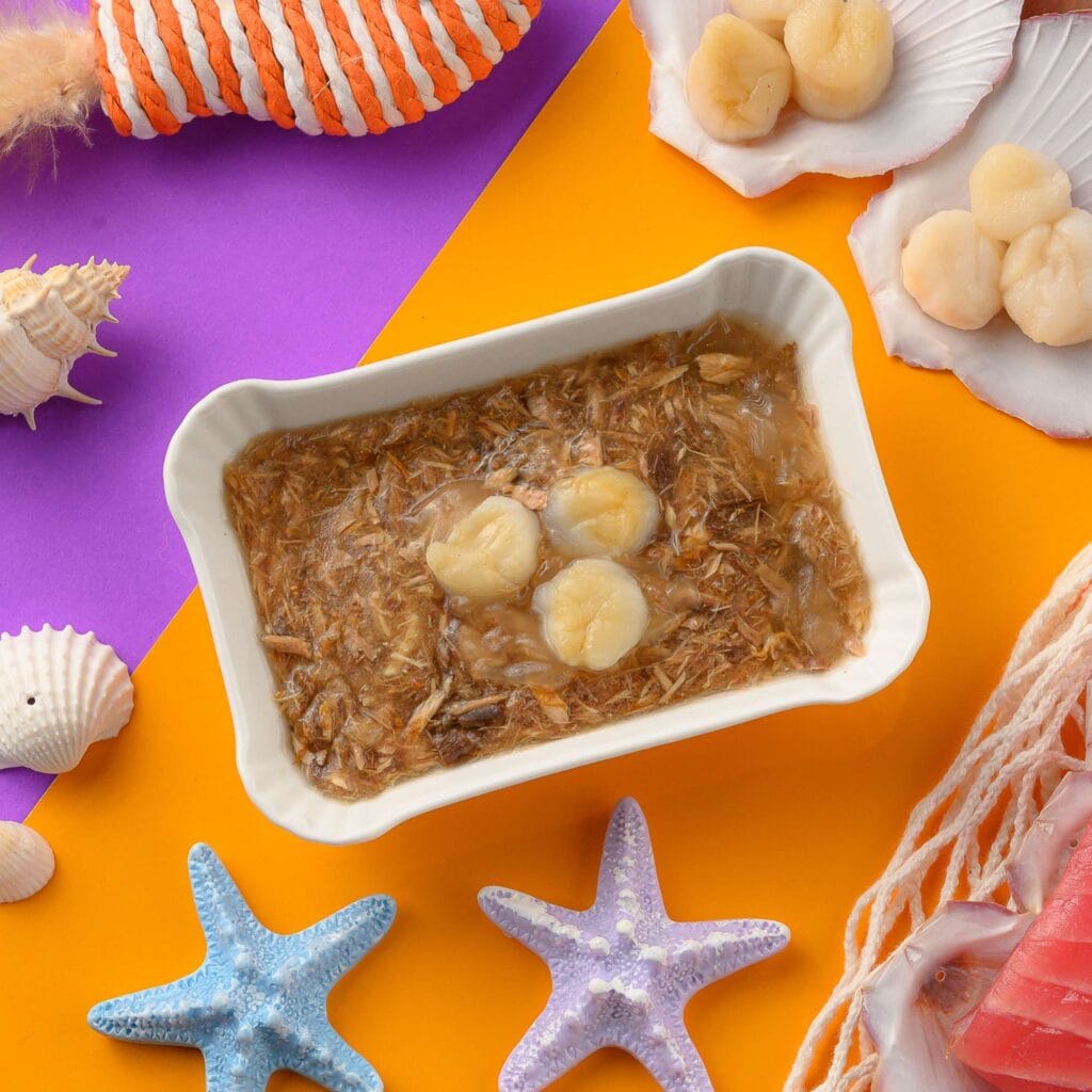 mooc102 pouch de atun y vieiras para gatos moochie delicias carnosas 70 g detalle 15232