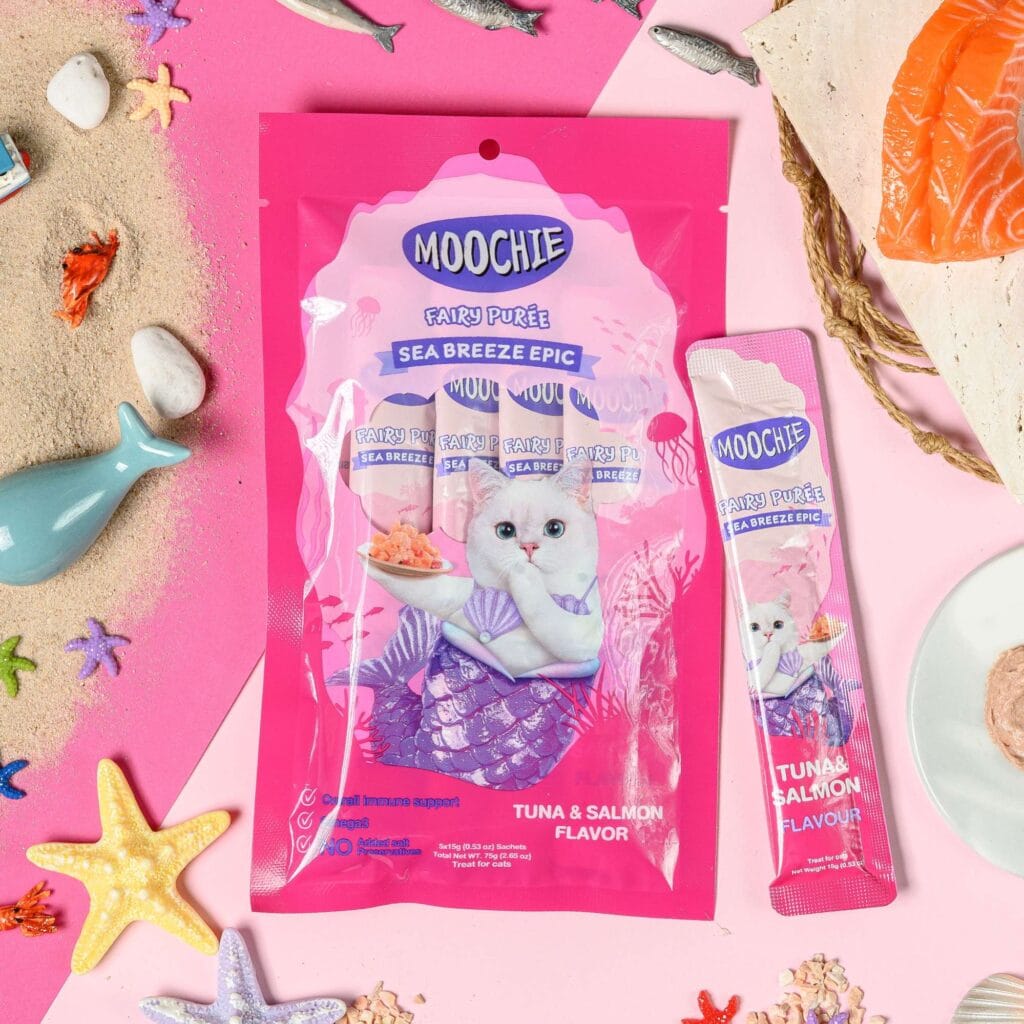 mooc201 snack monodosis de atun y salmon para gatos moochie fairy puree detalle 15217 1