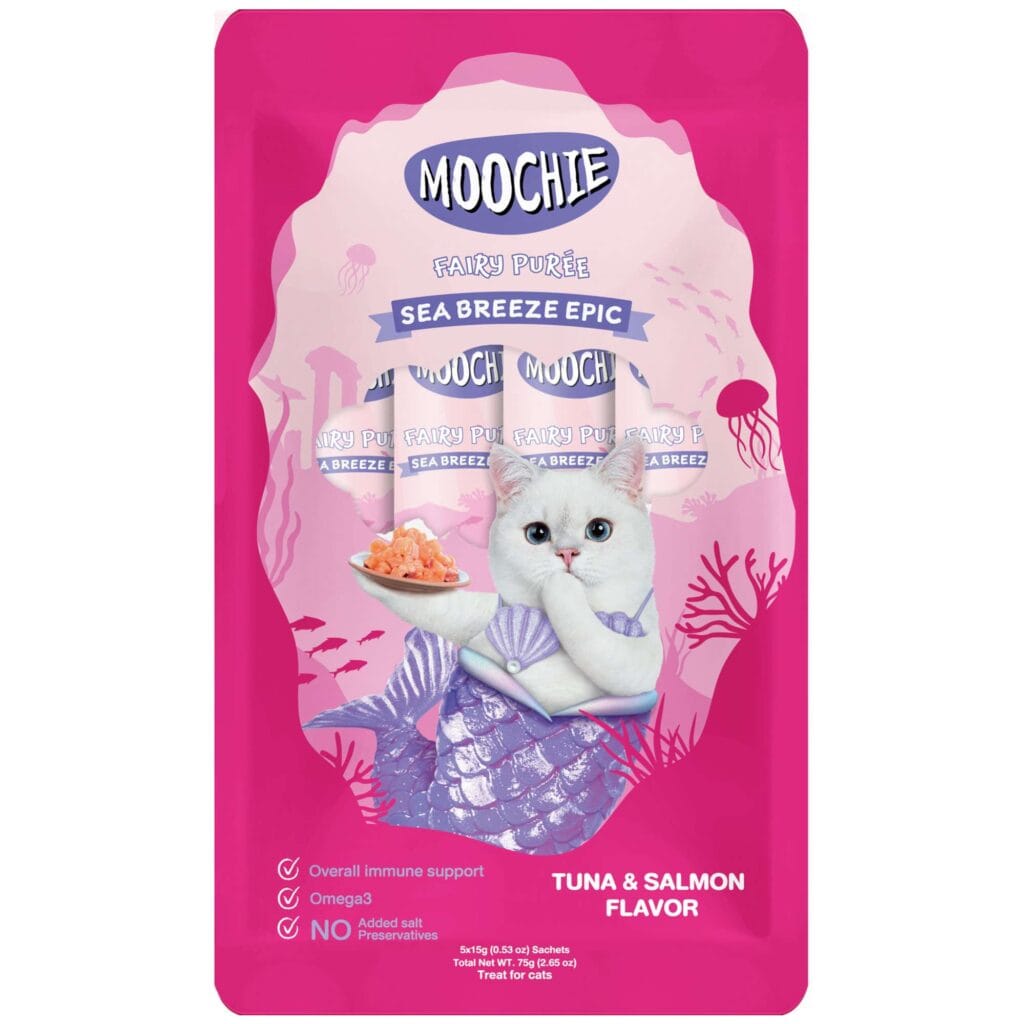 mooc201 snack monodosis de atun y salmon para gatos moochie fairy puree empaquetado 15115 1