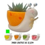 MACETA CARACOL AMARILLO 17X10 CM