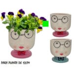 MACETA CARA FUXIA 13X14 CM