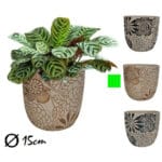 MACETA CEMENTO MARRON FLOR 15 CM