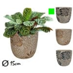 MACETA CEMENTO NEGRA FLOR 15 CM