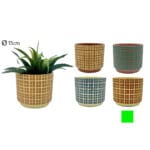 MACETA CEMENTO MARRON 16X14