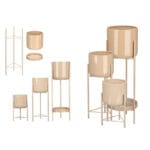 SET 3 MACETEROS PIE MARRON CLARO