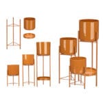 SET 3 MACETEROS PIE TEJA