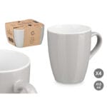 SET 4 TAZAS GRIS 410 ML.